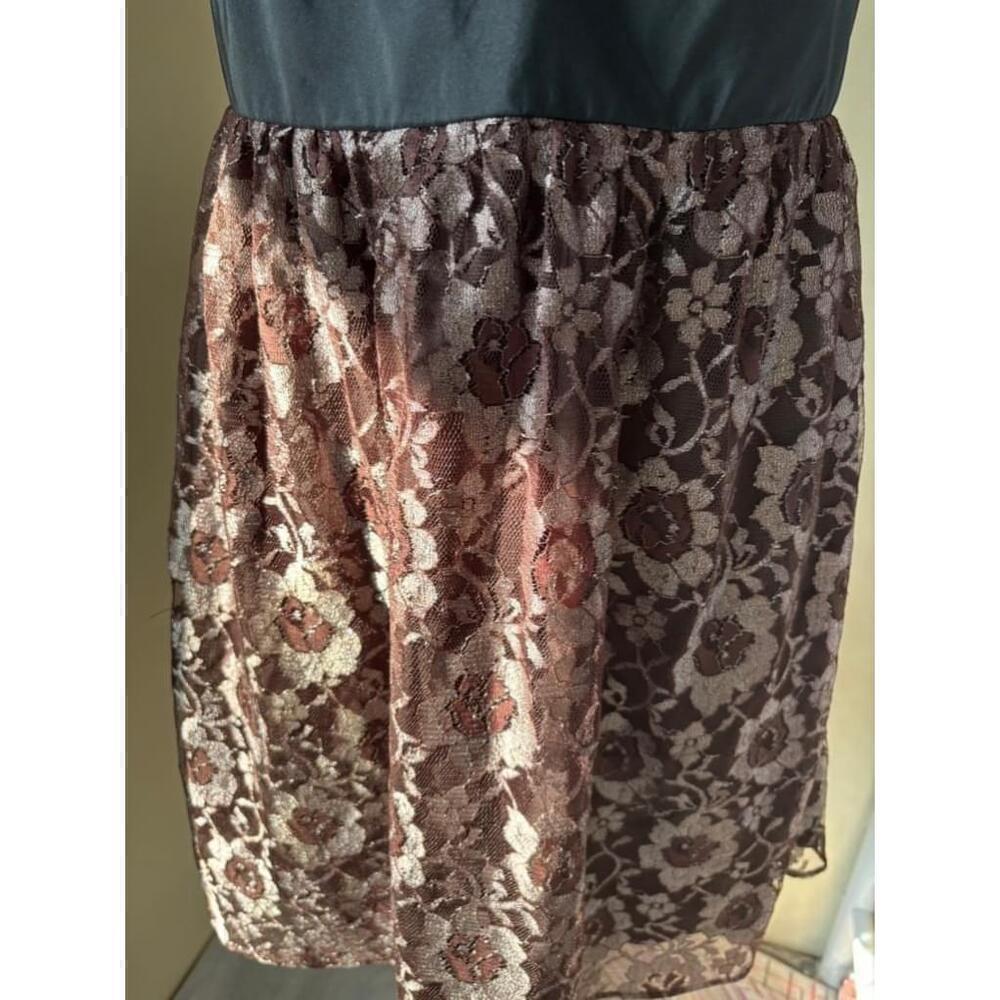 Brown floral print lace ANTHROPOLOGIE FROCK! BY TRACY REESE A-line dress size 8 - Picture 4 of 14